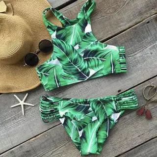 Tropical / levélmintás bikini 🌴
